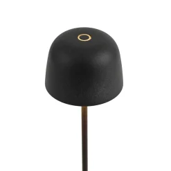 Qazqa Tafellamp Zwart Incl. Led Oplaadbaar Met Laadstation Ip65 - Raika