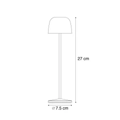 Qazqa Tafellamp Zwart Incl. Led Oplaadbaar Met Laadstation Ip65 - Raika