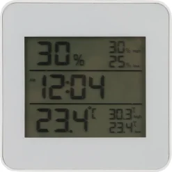 Qlink Hygrometer Met Thermometer - Wit - Klok En Wekkerfunctie