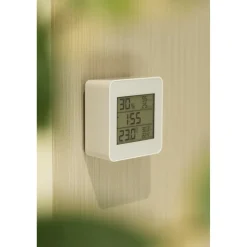Qlink Hygrometer Met Thermometer - Wit - Klok En Wekkerfunctie