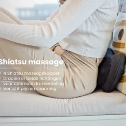 Qlt Elektrisch Massageapparaat Voor Rug, Nek, Schouders En Benen Met Warmtefunctie - Zwart