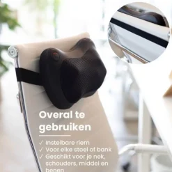 Qlt Elektrisch Massageapparaat Voor Rug, Nek, Schouders En Benen Met Warmtefunctie - Zwart