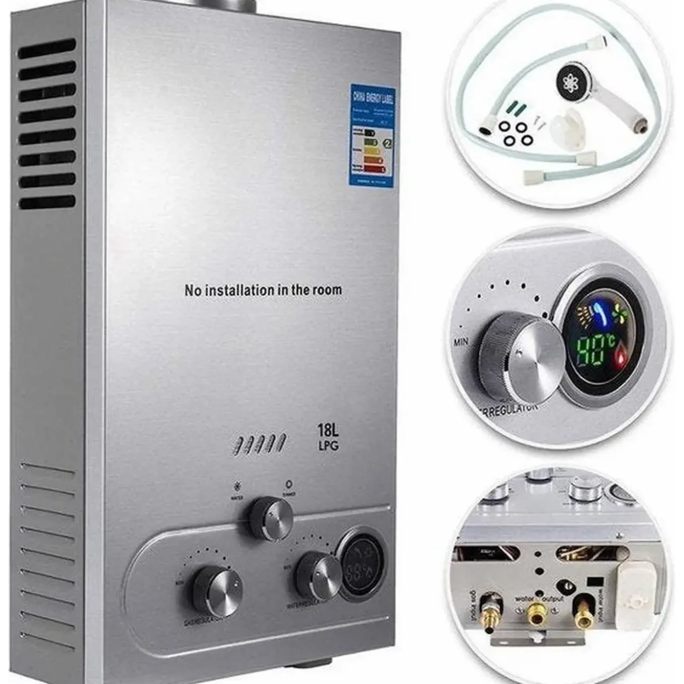 Quality Heating Propaan geiser 18L - LPG 18Liter / minuut Boiler
