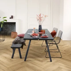 Quick-Step PVC visgraat vloer Rigid Click - Heritage Oak Brown - Geïntegreerde ondervloer - 0,794m2