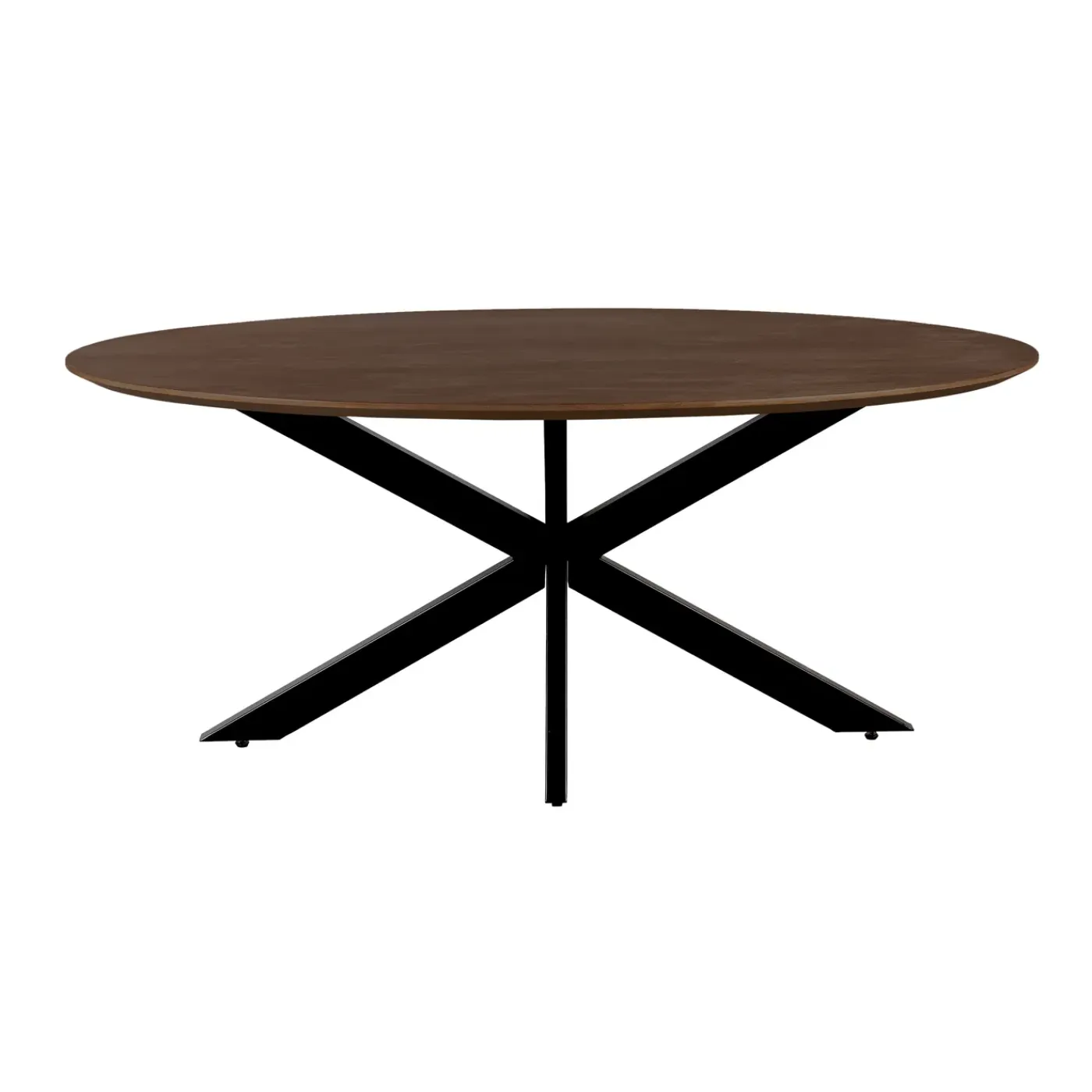 QUVIO Eettafel Sofia– Ovaal – 160x90 Cm – Kruispoot – Bruin
