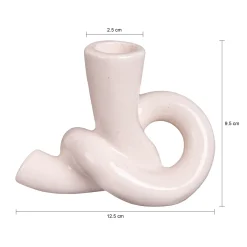 Quvio Kaarsenhouder - Knot - Keramiek - Beige