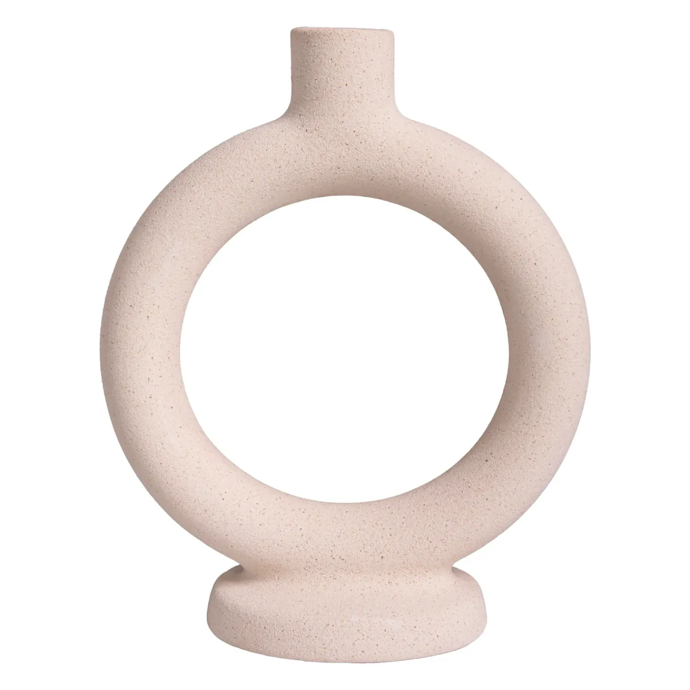 QUVIO Kaarsenhouder - Rond - Keramiek - Gebroken Wit - Groot