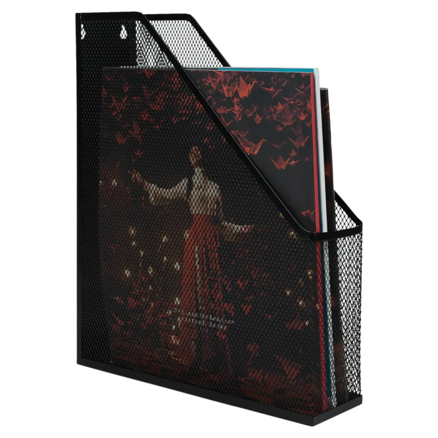 QUVIO Organizer Boeken & Tijdschriften Mesh Enkel - Zwart