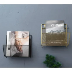QUVIO Tijdschriften Organizer Wandmontage Zwart