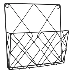 QUVIO Tijdschriften Organizer Wand - 25 X 26 Cm - Metaal - Zwart