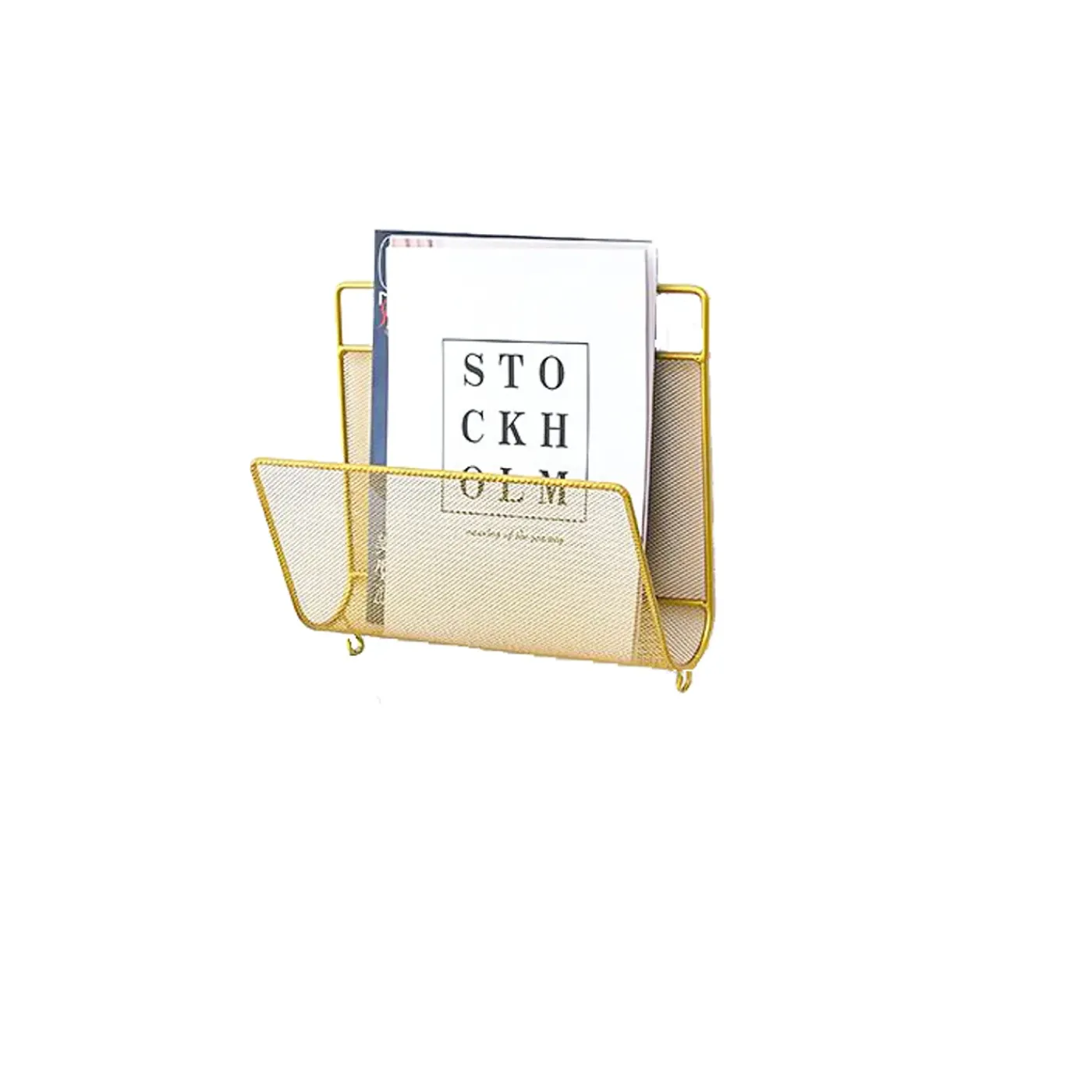 QUVIO Tijdschriften Organizer Wandmontage Goud
