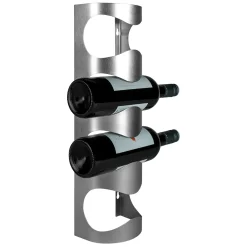 QUVIO Wand Wijnrek Voor 4 Flessen, Aluminium - Zilver