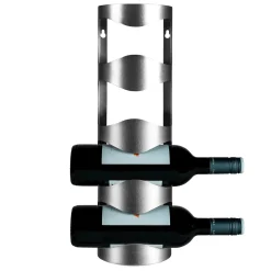 QUVIO Wand Wijnrek Voor 4 Flessen, Aluminium - Zilver