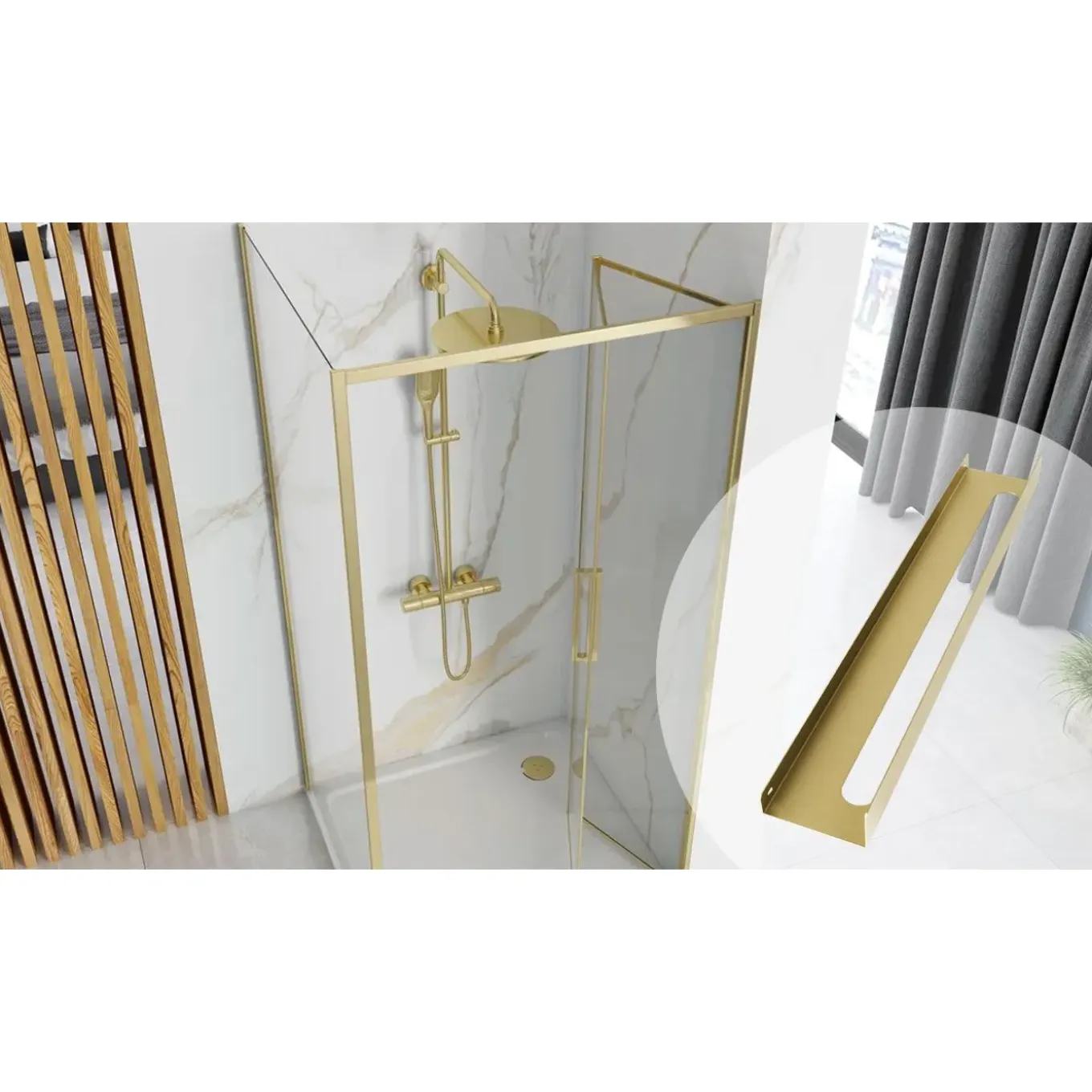 Rea Badkamerplank Sf02-600-bg Geborsteld Goud 60x10x5cm