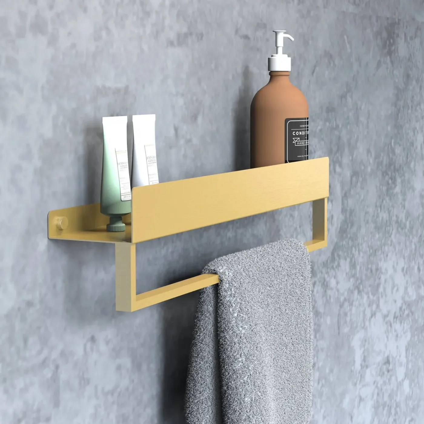 Rea Badkamerplank Sf01-600-bg Geborsteld Goud 60x9x11cm