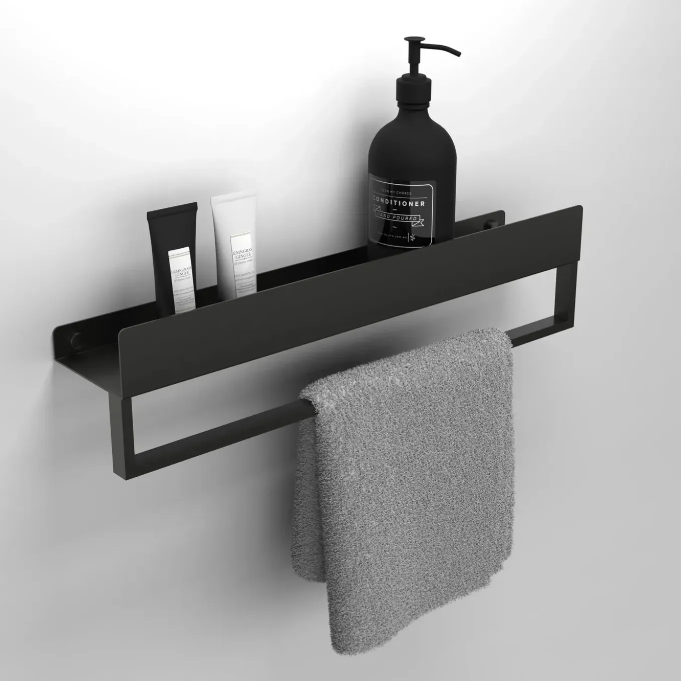 Rea Badkamerplank Sf01-600-b Zwart 60x9x11cm