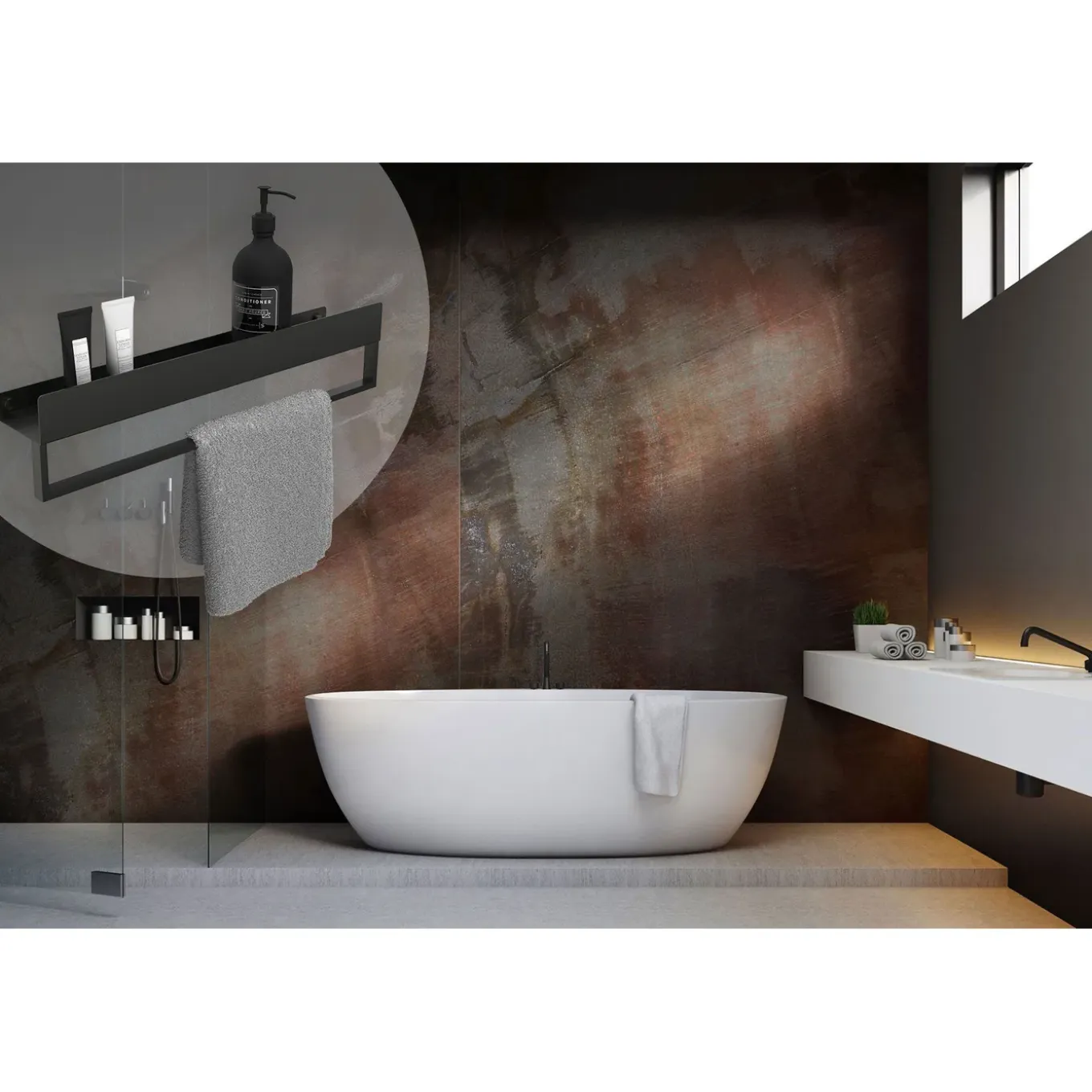 Rea Badkamerplank Sf01-600-b Zwart 60x9x11cm