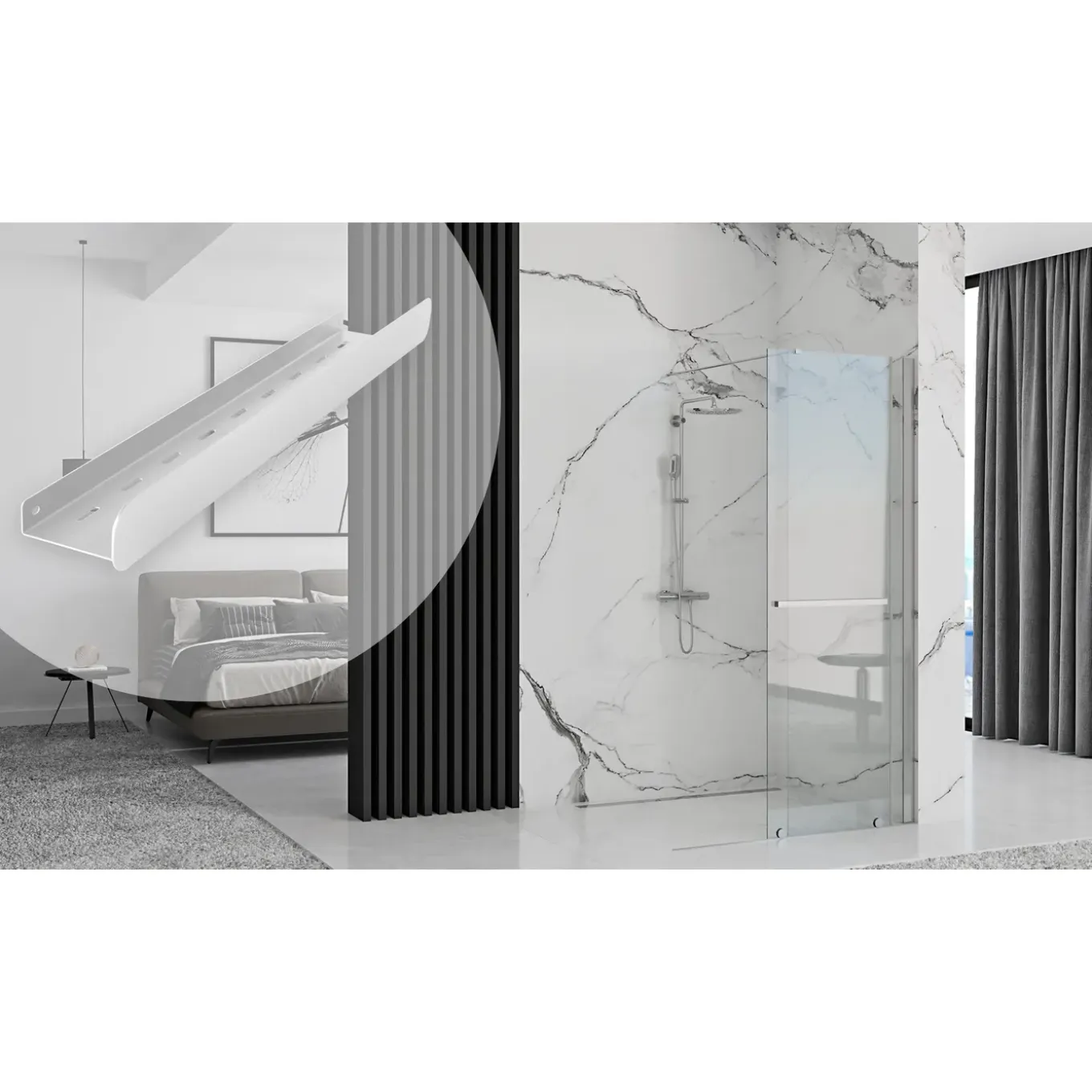 Rea Badkamerplank Sf03-600 60cm Geborsteld Staal 60x9x5cm