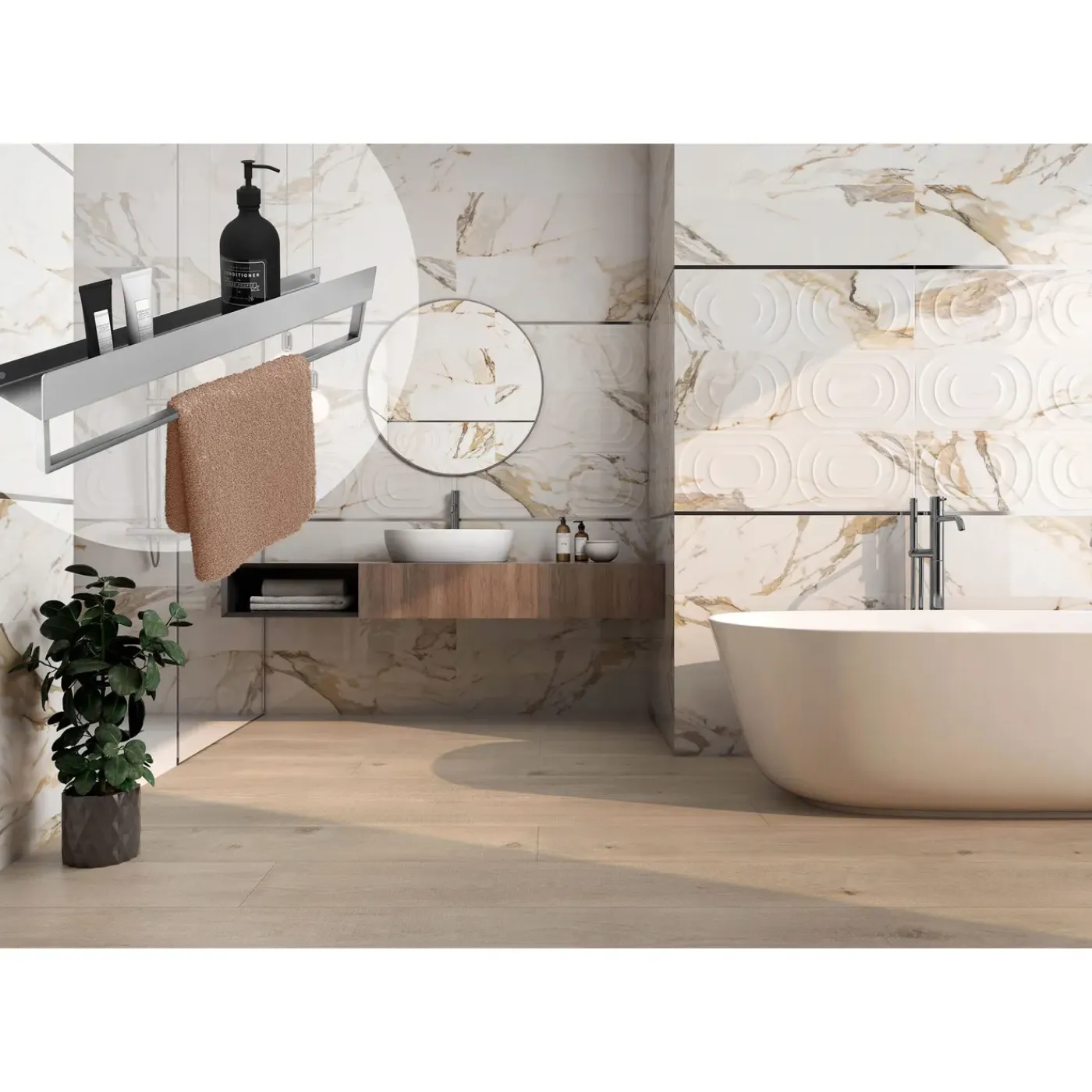 Rea Badkamerplank Sf01-450 45cm Geborsteld Staal 45x9x11cm