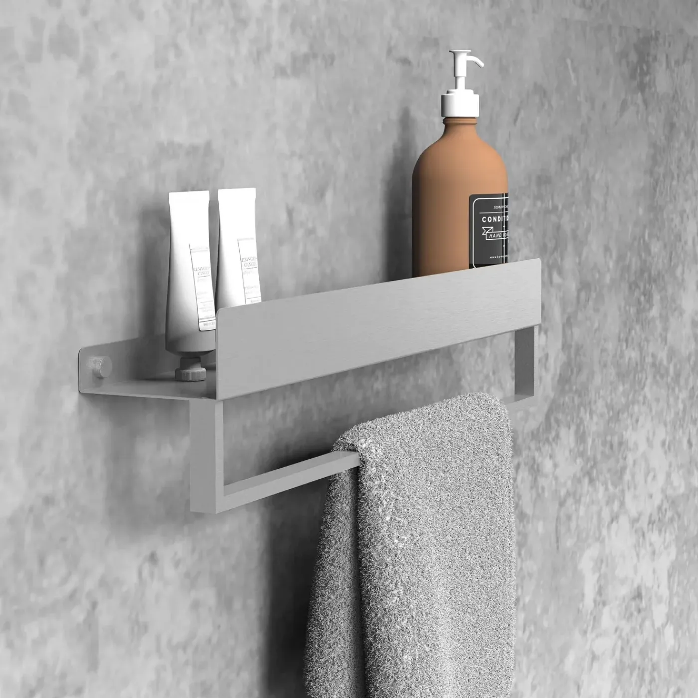 Rea Badkamerplank Sf01-450 45cm Geborsteld Staal 45x9x11cm