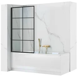 Rea Bad Scherm Lagos-1 80 Zwart 1,8x80x140cm