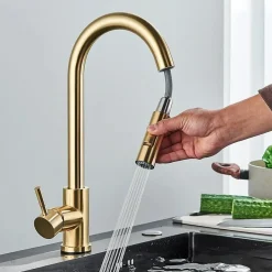 Rea Beluchter Voor Keukenkranen Fresh - Geborsteld Goud - Kunststof - 8,6x3x8,6cm