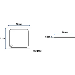 Rea Douchebak Savoy 90x90 Wit 90x906cm