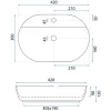 Rea Opzetwastafel Aura 42 Oval Wit 42x30x12cm