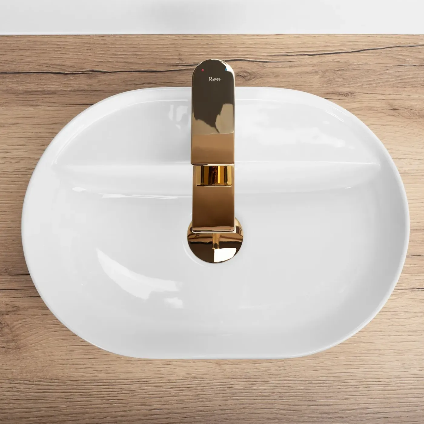 Rea Opzetwastafel Aura 42 Oval Wit 42x30x12cm