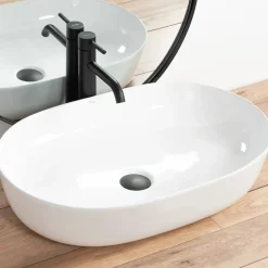 Rea Opzetwastafel Cleo 61 Oval Wit 60,5x41x14cm