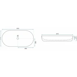 Rea Opzetwastafel Cleo 81 Oval Wit 81x41x13,5cm