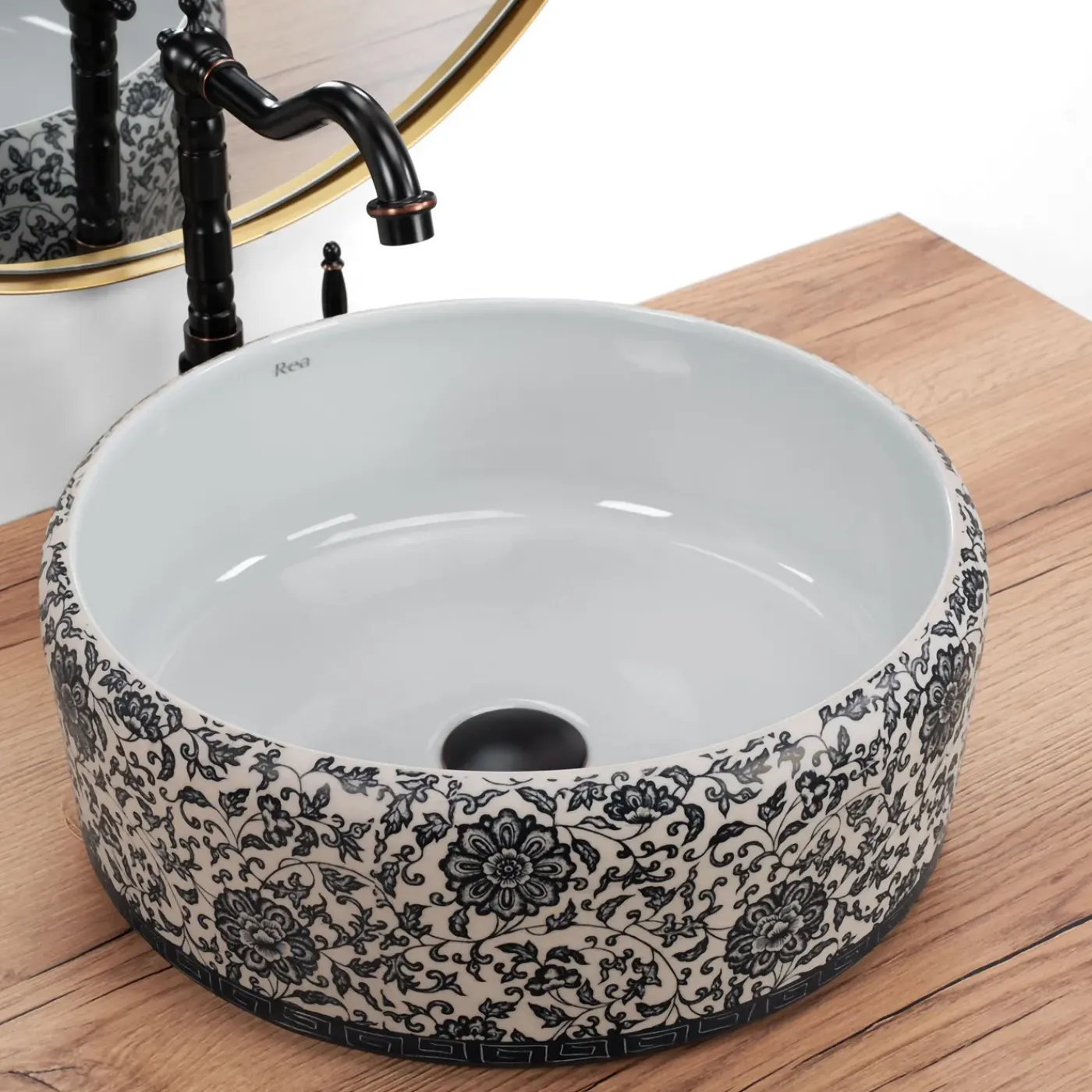 Rea Opzetwastafel Florisa Round Wit 40x40x15cm