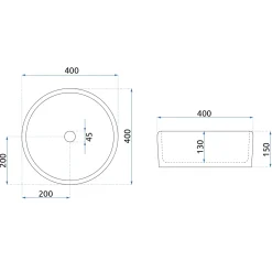 Rea Opzetwastafel Florisa Round Wit 40x40x15cm