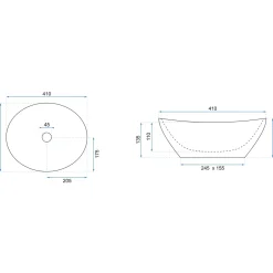 Rea Opzetwastafel Sofia Oval Goud 41x34,5x15cm