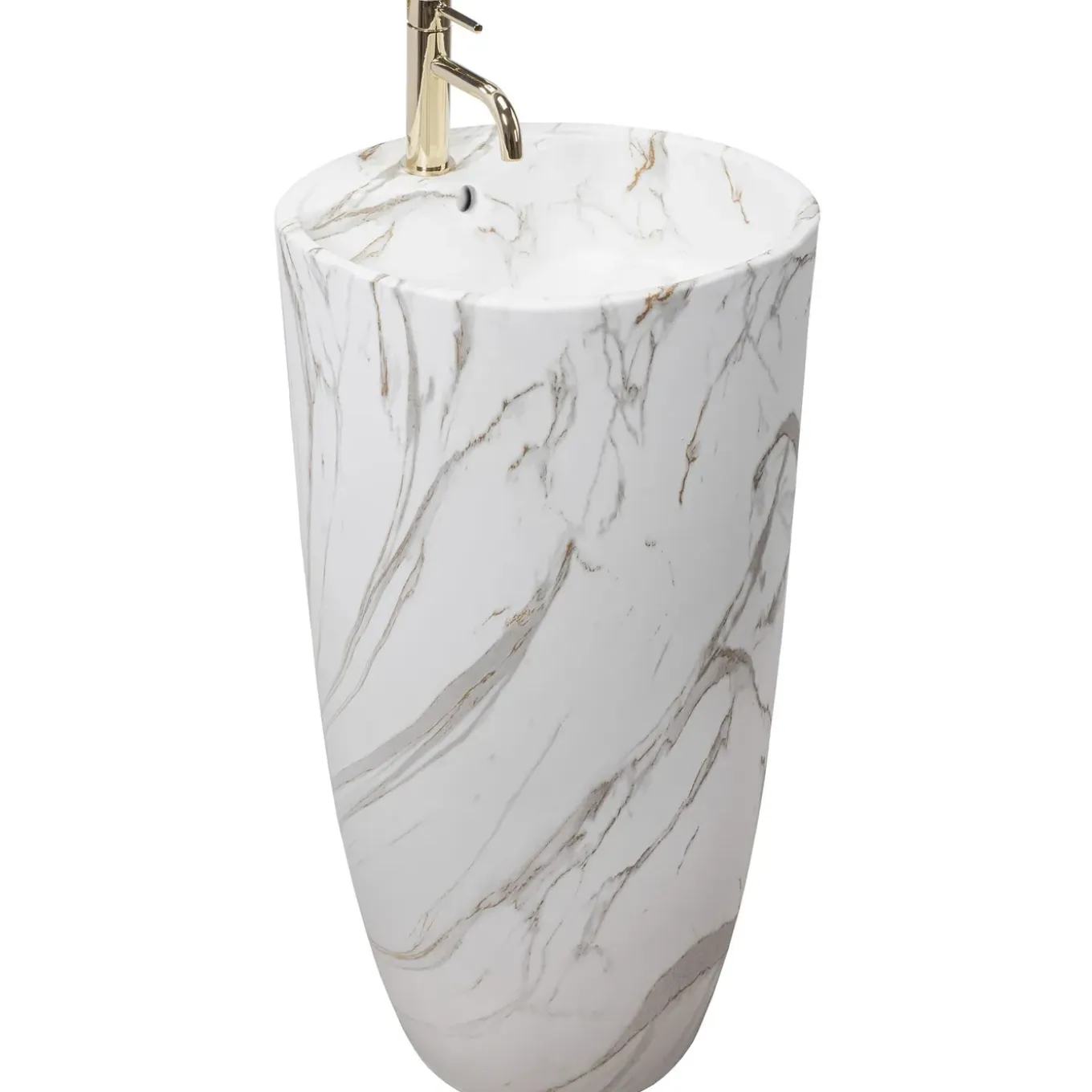 Rea Vrijstaande Wastafe Anya Lava Matt Round Wit 45x45x84cm