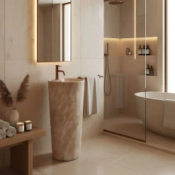 Rea Vrijstaande Wastafe Blanka Savana Matt Beige 40x40x85cm