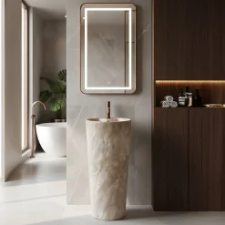 Rea Vrijstaande Wastafe Blanka Savana Matt Beige 40x40x85cm