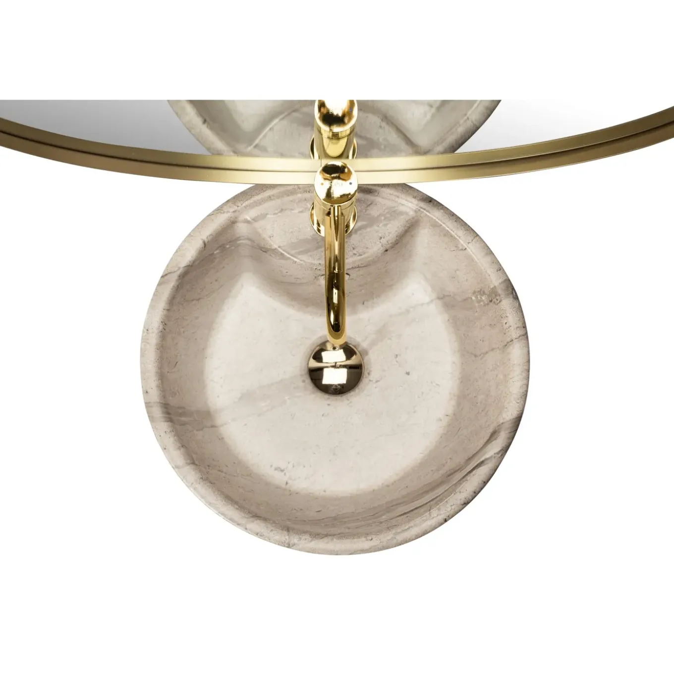 Rea Vrijstaande Wastafe Blanka Natural Matt Round Beige 40x40x85cm
