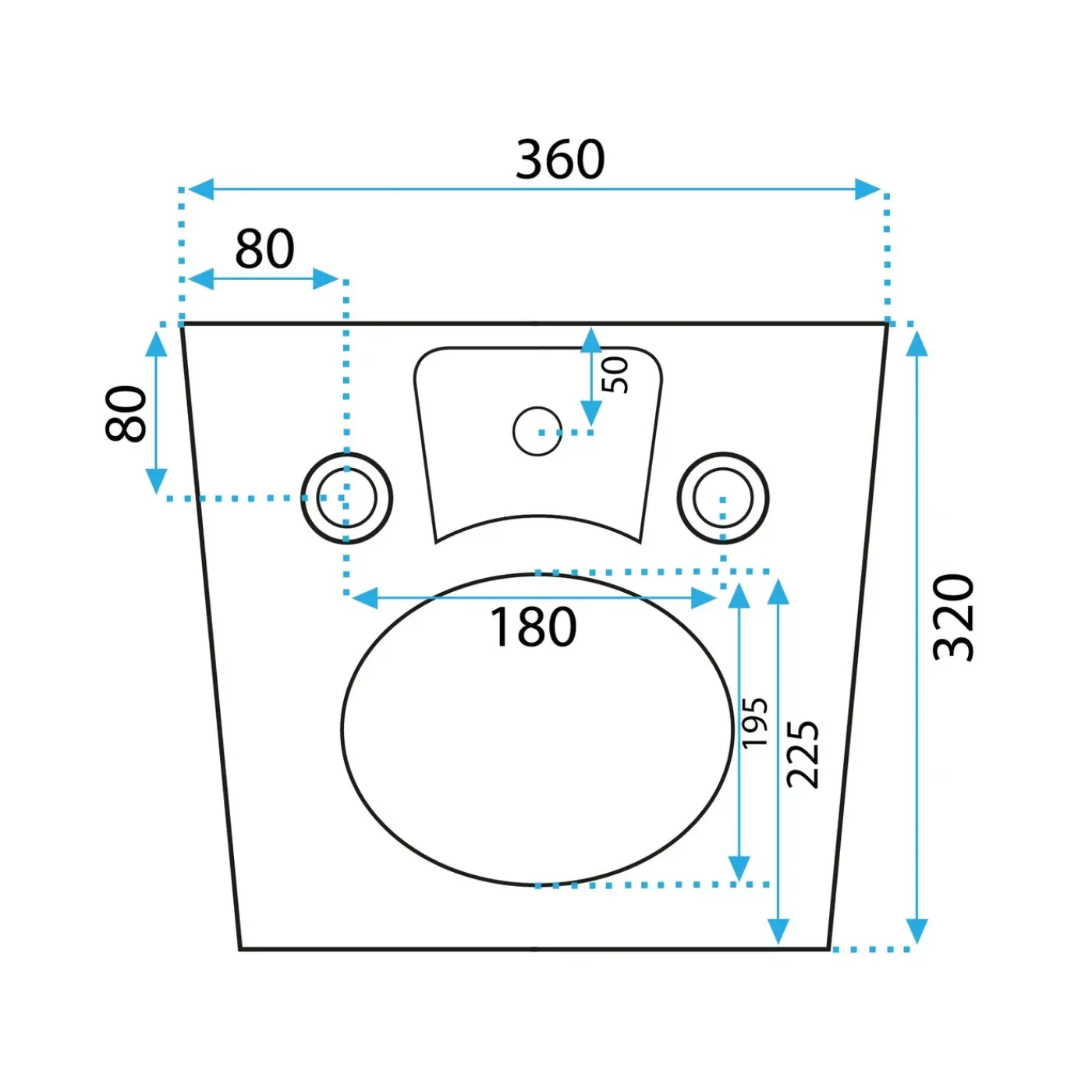 Rea Wandgemonteerd Bidet Carlo Carter Mini Wit 49,5x37x32,5cm