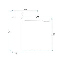 Rea Waskraamkraan Drop Low Geborsteld Koper 12x10,8x14,5cm