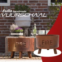 RedFire - Fulla - Handmade- Bruin - Staal - Vuurschaal - Vuurkorf - 50 Cm - Cortenlook -