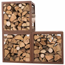 RedFire - Hodr - Handmade- Bruin - Staal - Houtopslag - Stapelbaar- Staaldikte 3mm - Geroeste