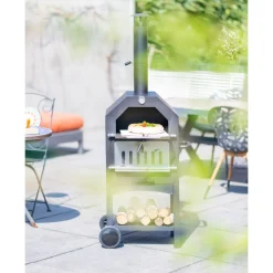 Redfire - Lorenzo Outdoor Oven - Zwart - Staal - Stevig Staal - Industrieel - Terrasverwarming -