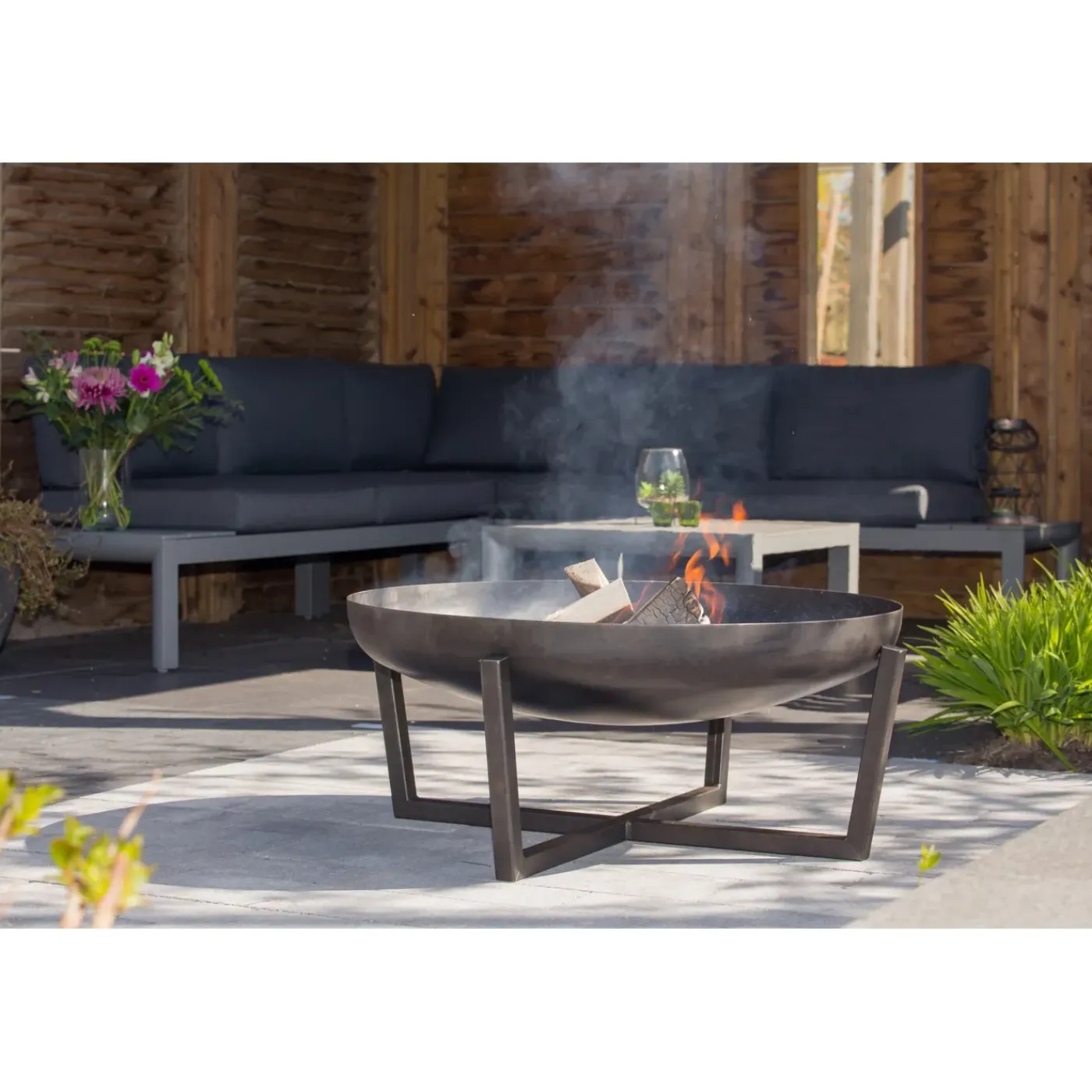 RedFire - Tornio - Zwart - Staal - Vuurschaal - Fire Pit - Stevig Staal - Diameter 80cm -