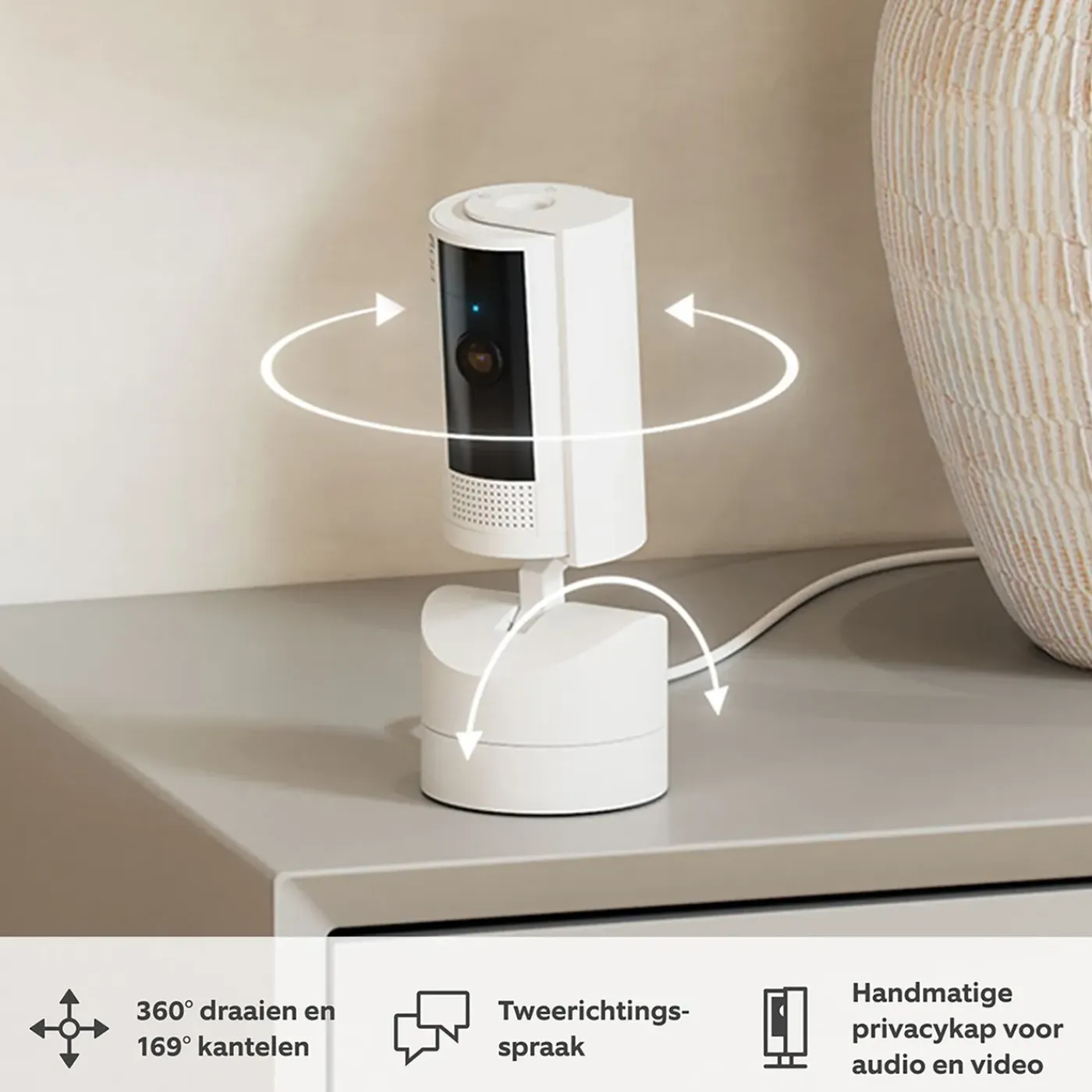 Ring binnencamera Pan-Tilt Indoor Cam wit