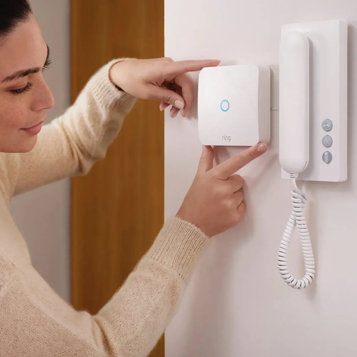 Ring video deurbel op batterij Satin Nickel