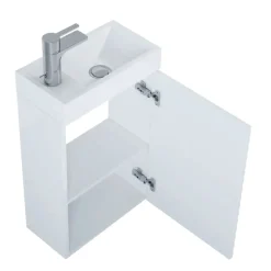 Royo Fonteinmeubelset Young - Inclusief Keramische Wastafel - Softclose - Hoogglans Wit - 40x22,5x68cm