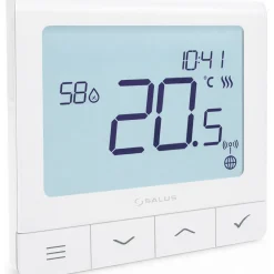 SALUS - Set Van 6 Slimme Thermostaatkoppen + Centrale+ 4 Draadloze Thermostaten - Wit