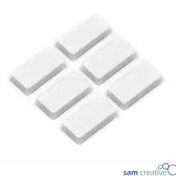 Sam Creative Set Rechthoekige Magneten 12x24mm Wit (6 Stuks)