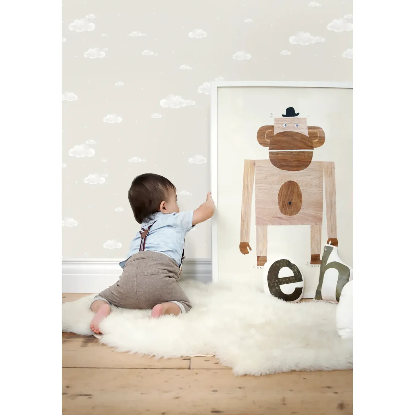 Sanders & Sanders Behang Wolkjes Beige En Wit - 53 Cm X 10 M - 640461